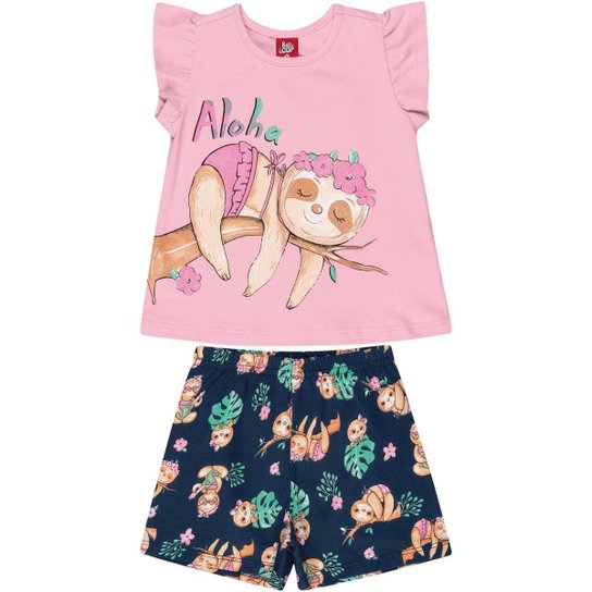 Conjunto Blusa e Short Estampado Bee Loop - Rosa é ruim? Conjunto Blusa e Short Estampado Bee Loop - Rosa é boa?