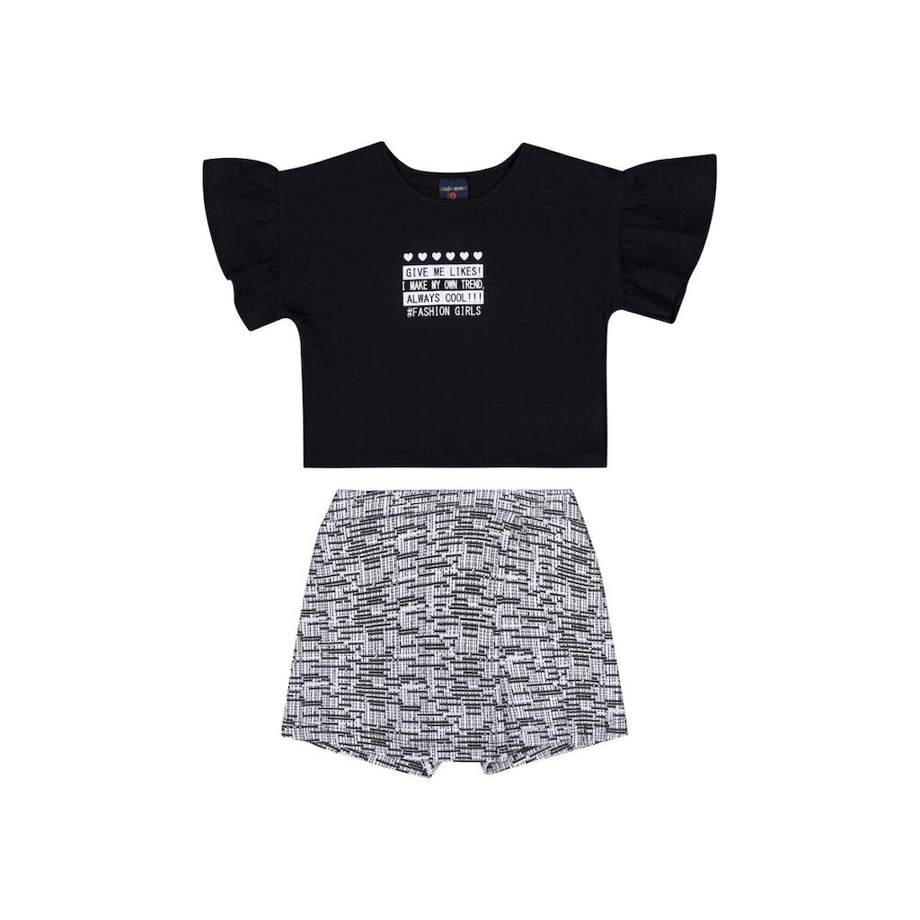 Conjunto Blusa e Short-Saia Infantil para Menina Guloseima