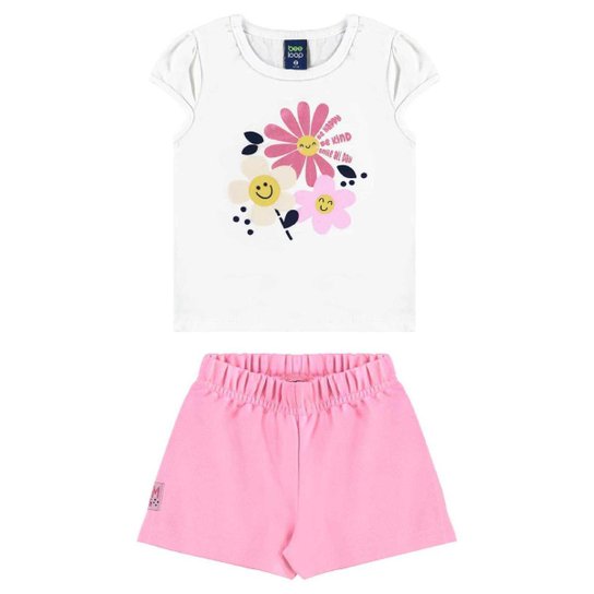 Conjunto Blusa Florezinhas e Short Bee Loop