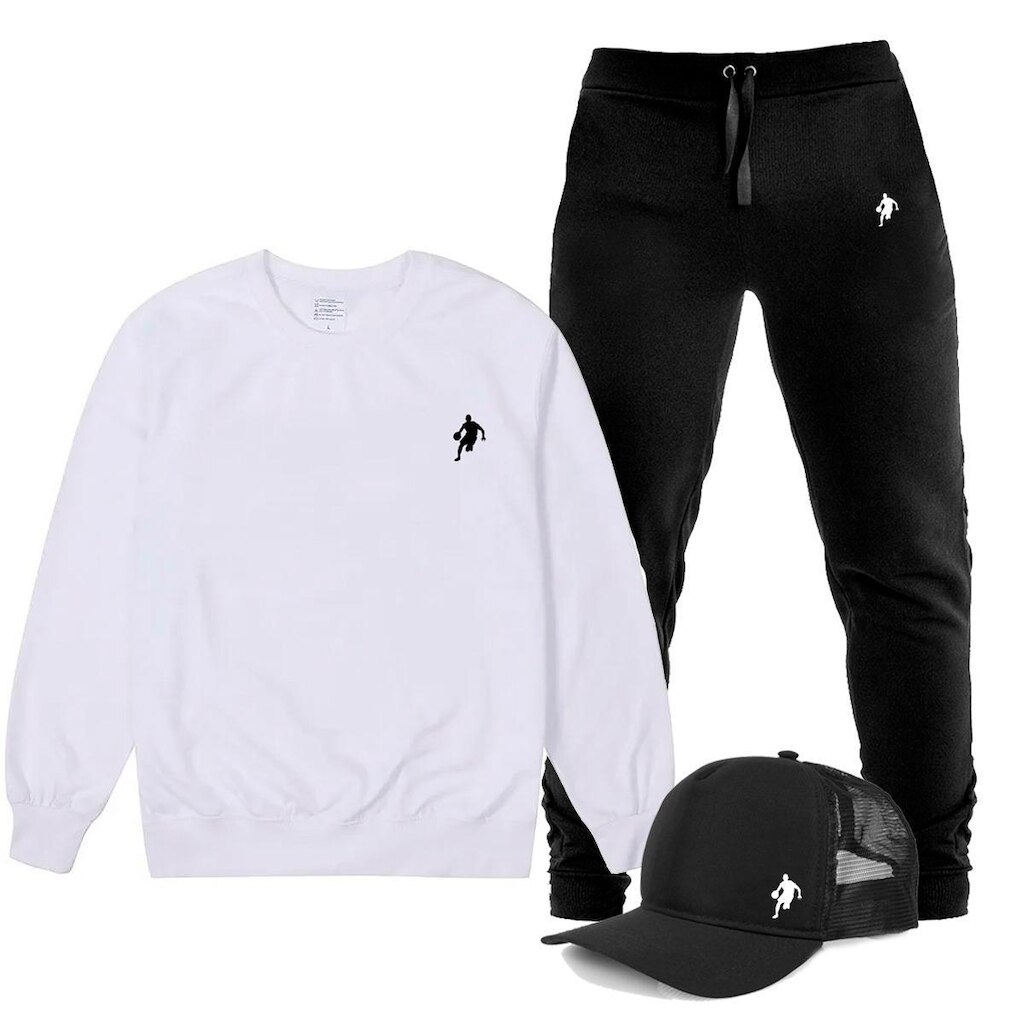 Conjunto Blusa Gola Careca e Calça Moletom Agasalho Dibre com Boné TropiCaos