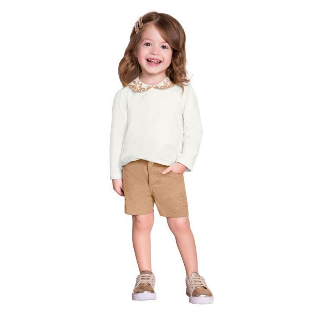 Conjunto Blusa Manga Longa e Shorts Milon