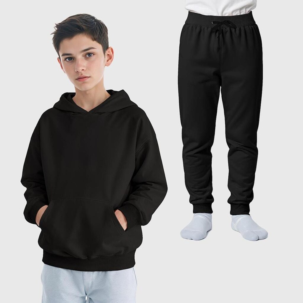 Conjunto Blusa Moletom Canguru + Calça Infantil Menino