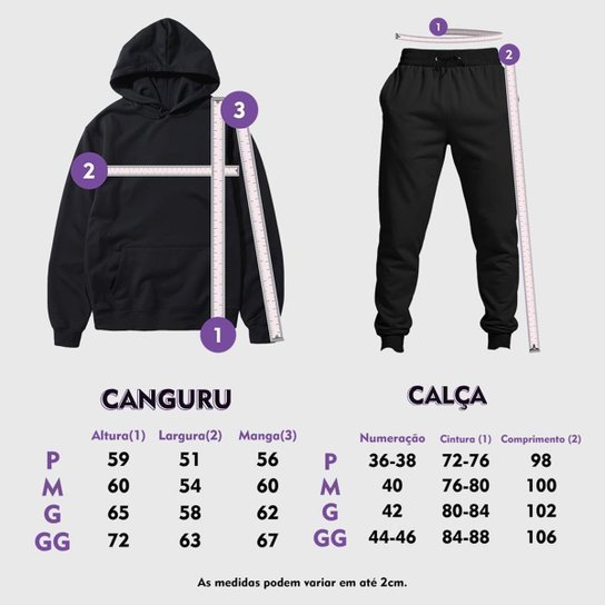 Conjunto Blusa Moletom Canguru + Calça Masculina Lisa