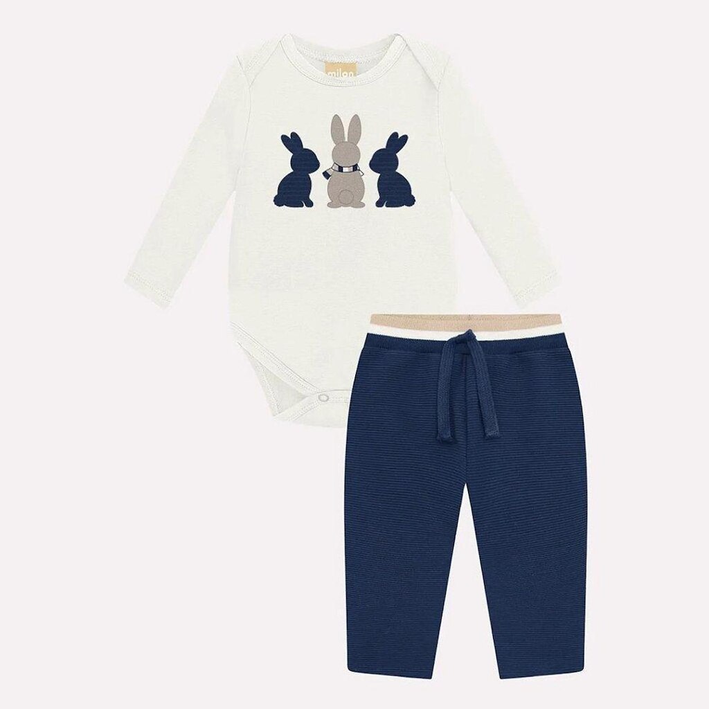Conjunto Body e Calça Milon Coelho Azul Crepúsculo