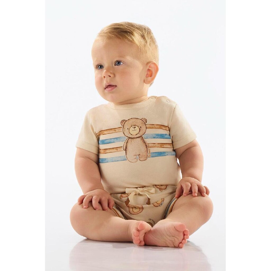 Conjunto Body e Short Bebê Menino Up Baby