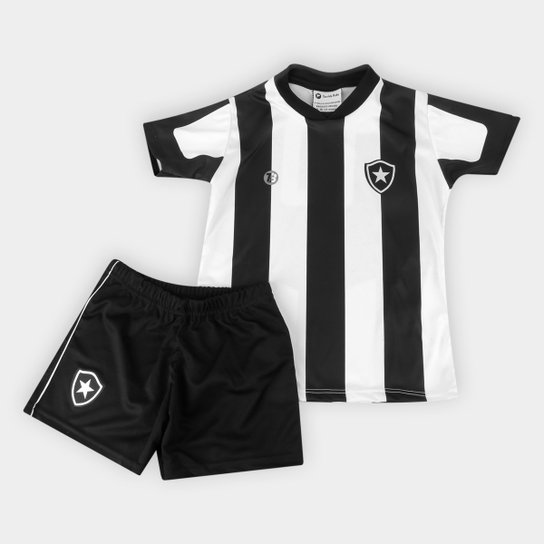 Conjunto Botafogo Bebê Torcida Baby Sublimado - Preto+Branco Menor preço em Conjunto Botafogo Bebê Torcida Baby Sublimado - Preto+Branco