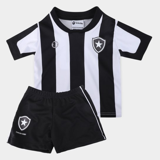 Conjunto Botafogo Infantil Sublimado Com 2 Peças - Preto+Branco Menor preço em Conjunto Botafogo Infantil Sublimado Com 2 Peças - Preto+Branco
