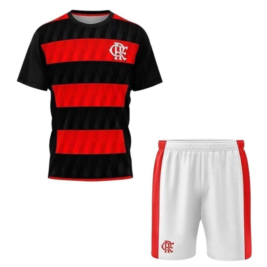 Conjunto Braziline Flamengo Mini Craque Infantil - Vermelho e Preto 12