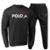 Conjunto Calça Básica Unissex Moletom Gola Redonda - Preto+Branco