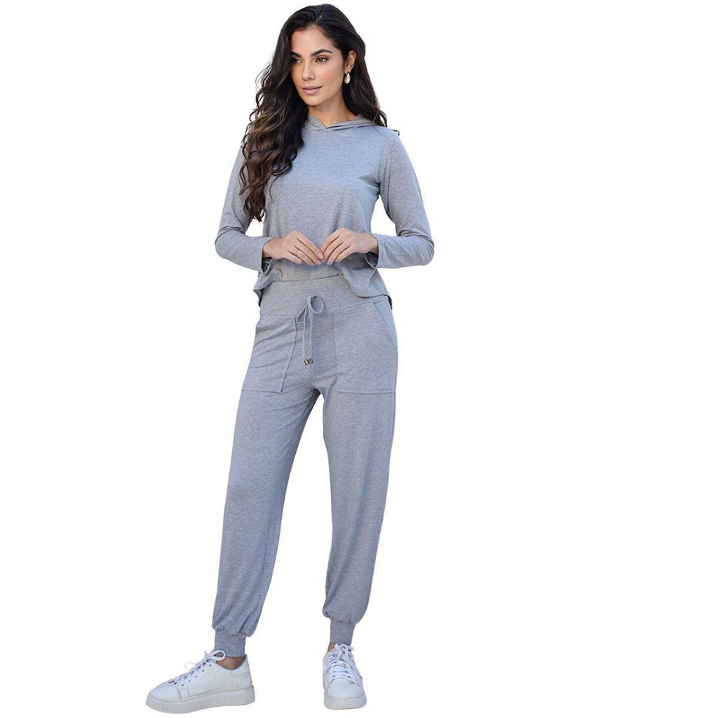 Conjunto Calça e Blusa com Capuz B’Bonnie Suelen Mescla