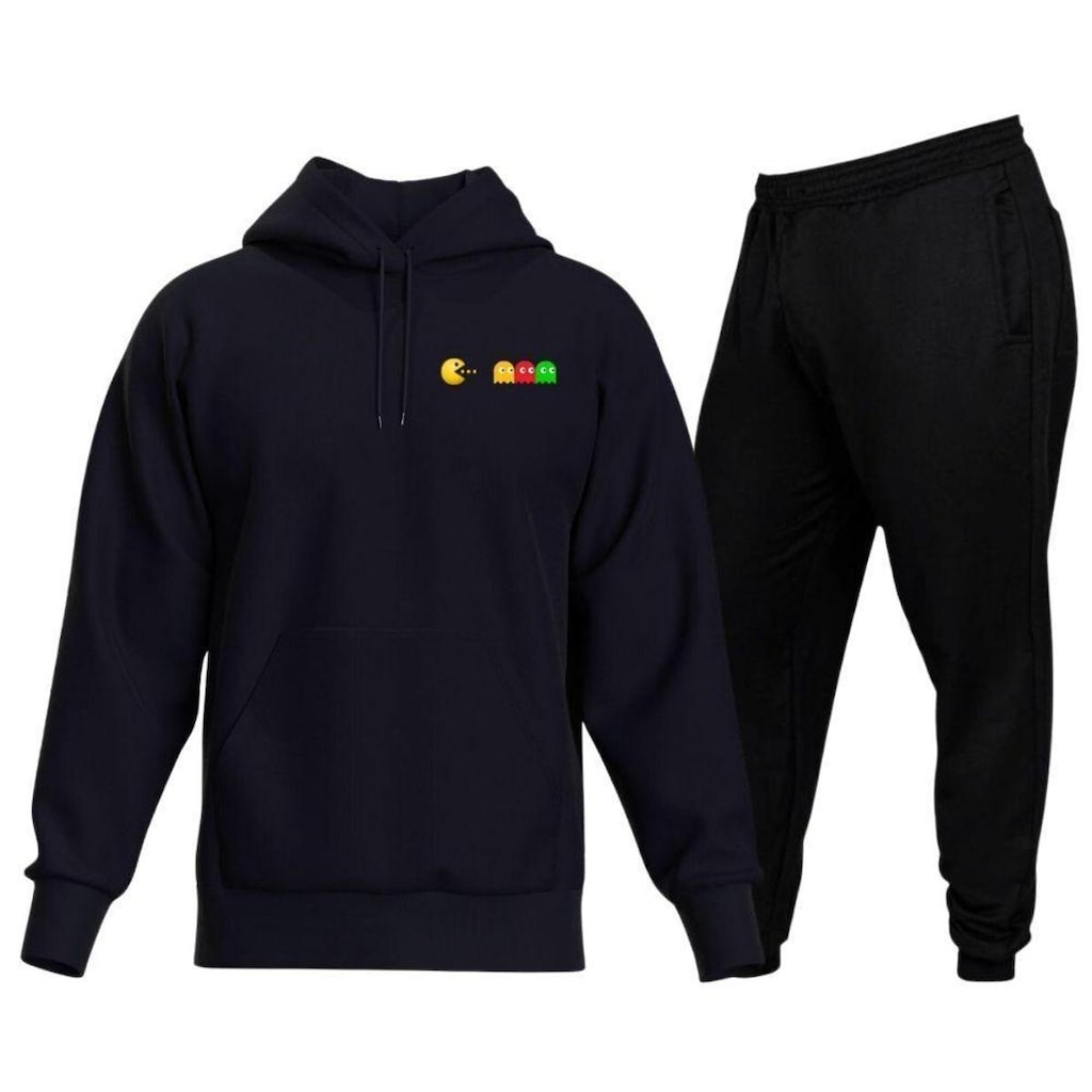 Conjunto Calca E Blusa De Moletom Gamer Bolso Canguru