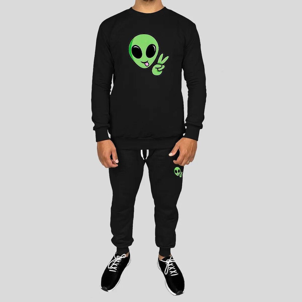 Conjunto Calça e Blusa Moletom Careca Sem Capuz Algodão Estampado Et Salve