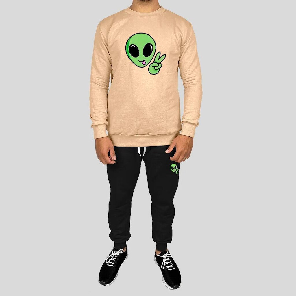 Conjunto Calça e Blusa Moletom Careca Sem Capuz Algodão Estampado Et Salve