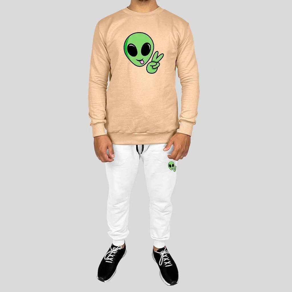 Conjunto Calça e Blusa Moletom Careca Sem Capuz Algodão Estampado Et Salve