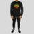 Conjunto Calça e Blusa Moletom Careca Sem Capuz Algodão Estampado Reggae - Preto