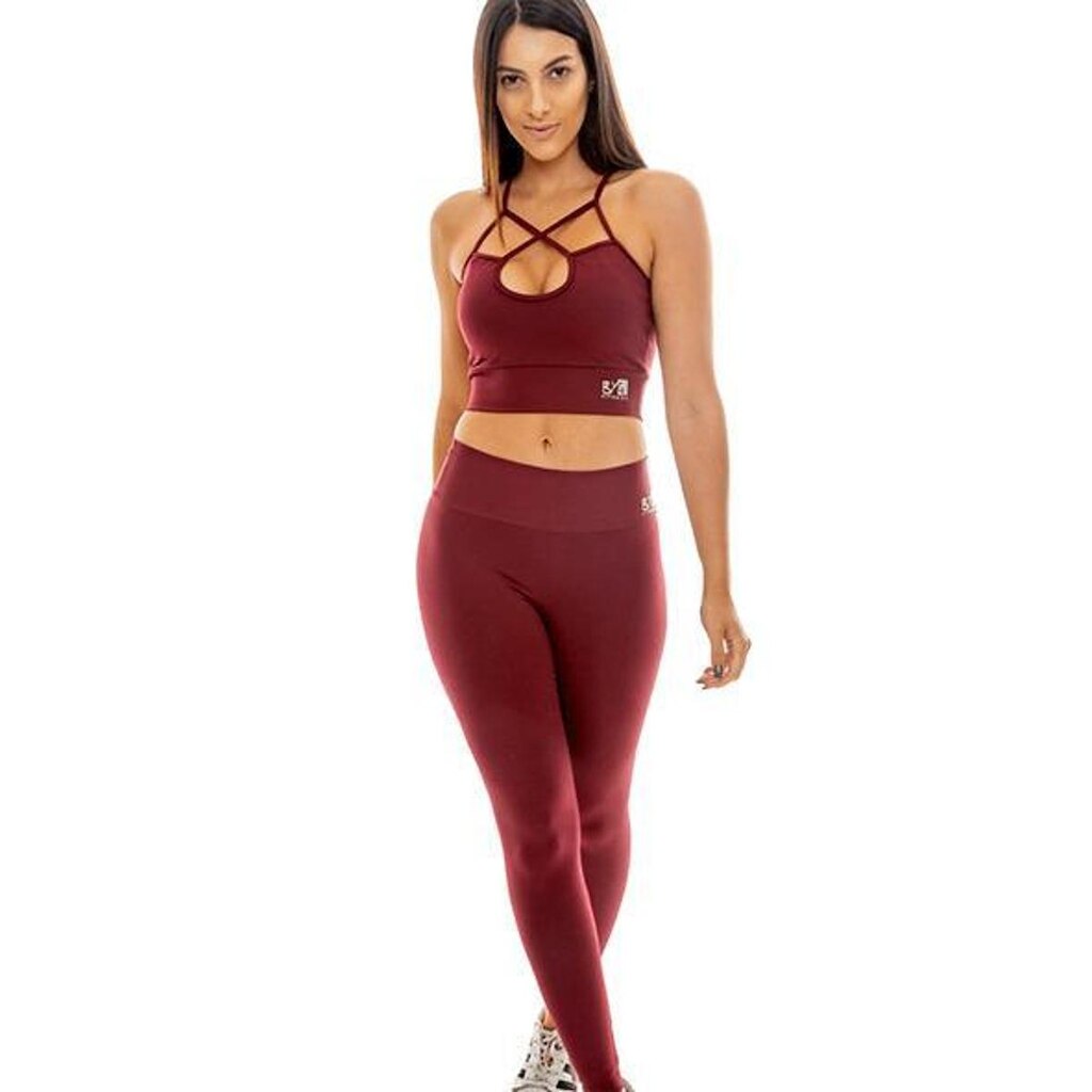Conjunto Calça Legging Cós Alto e Top BYG Ring