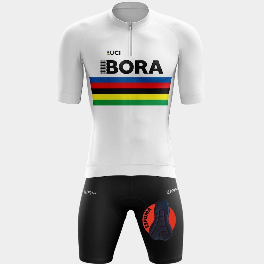 Conjunto Camisa de Ciclismo PRO Manga Curta e Bermuda De Forro Espuma