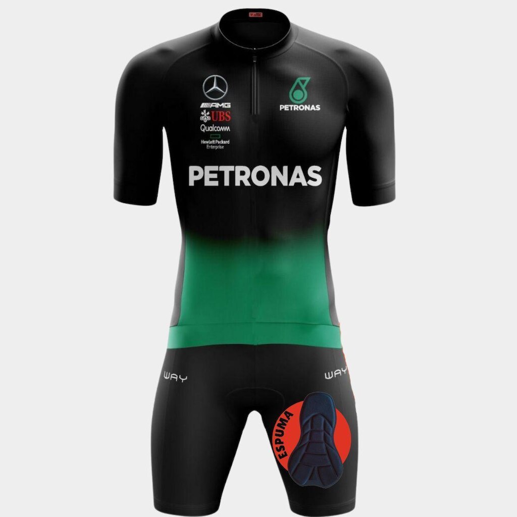 Conjunto Camisa de Ciclismo PRO Manga Curta e Bermuda De Forro Espuma