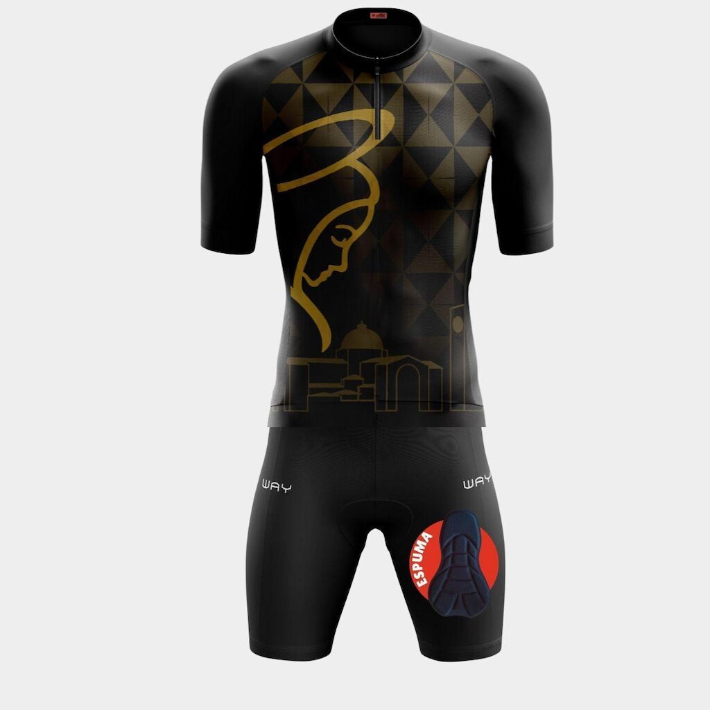 Conjunto Camisa de Ciclismo PRO Manga Curta e Bermuda De Forro Espuma