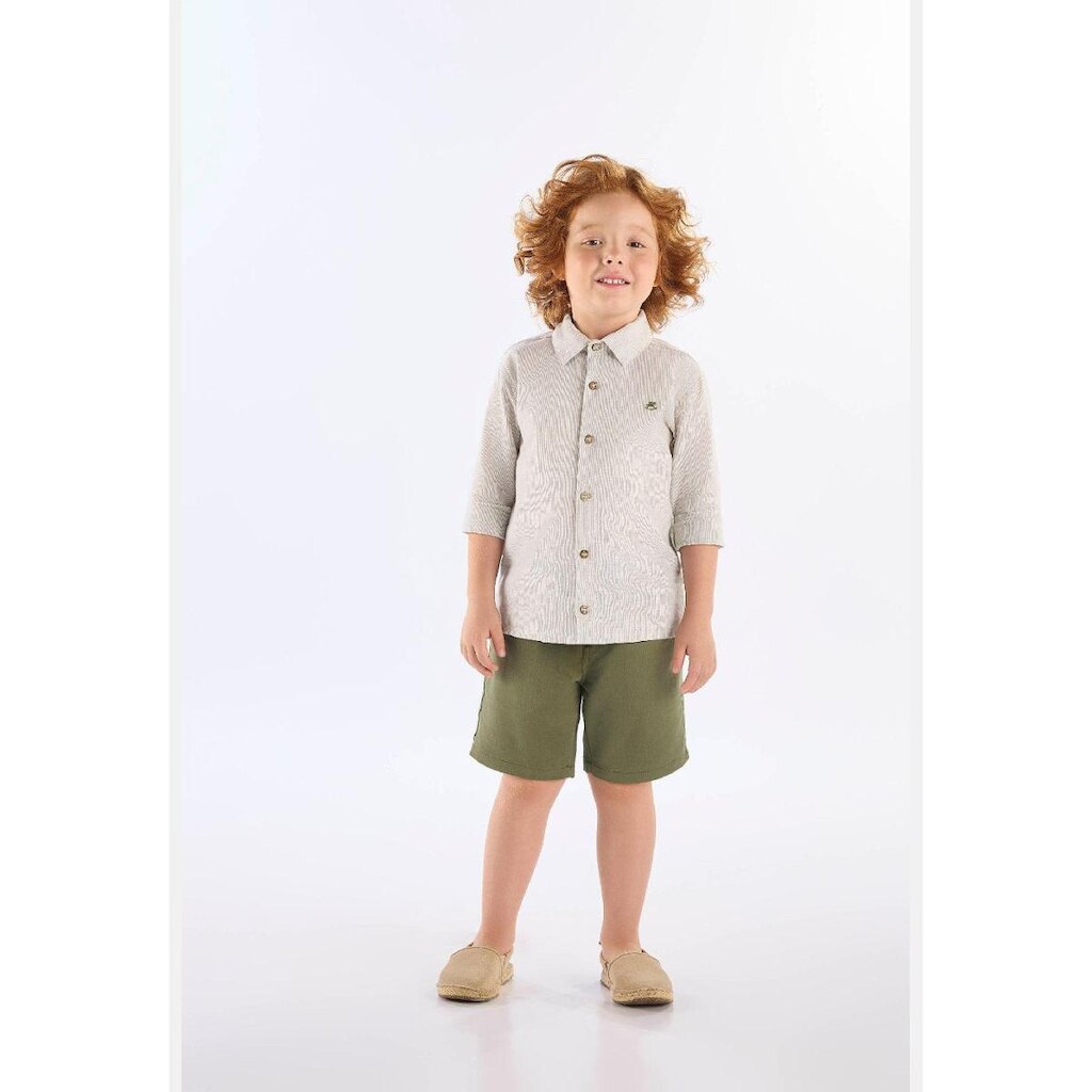 Conjunto Camisa Manga Longa Bermuda Up Baby