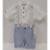 Conjunto Camisa + Shorts Suspensório Menino Paraiso Rf 14056 - Azul