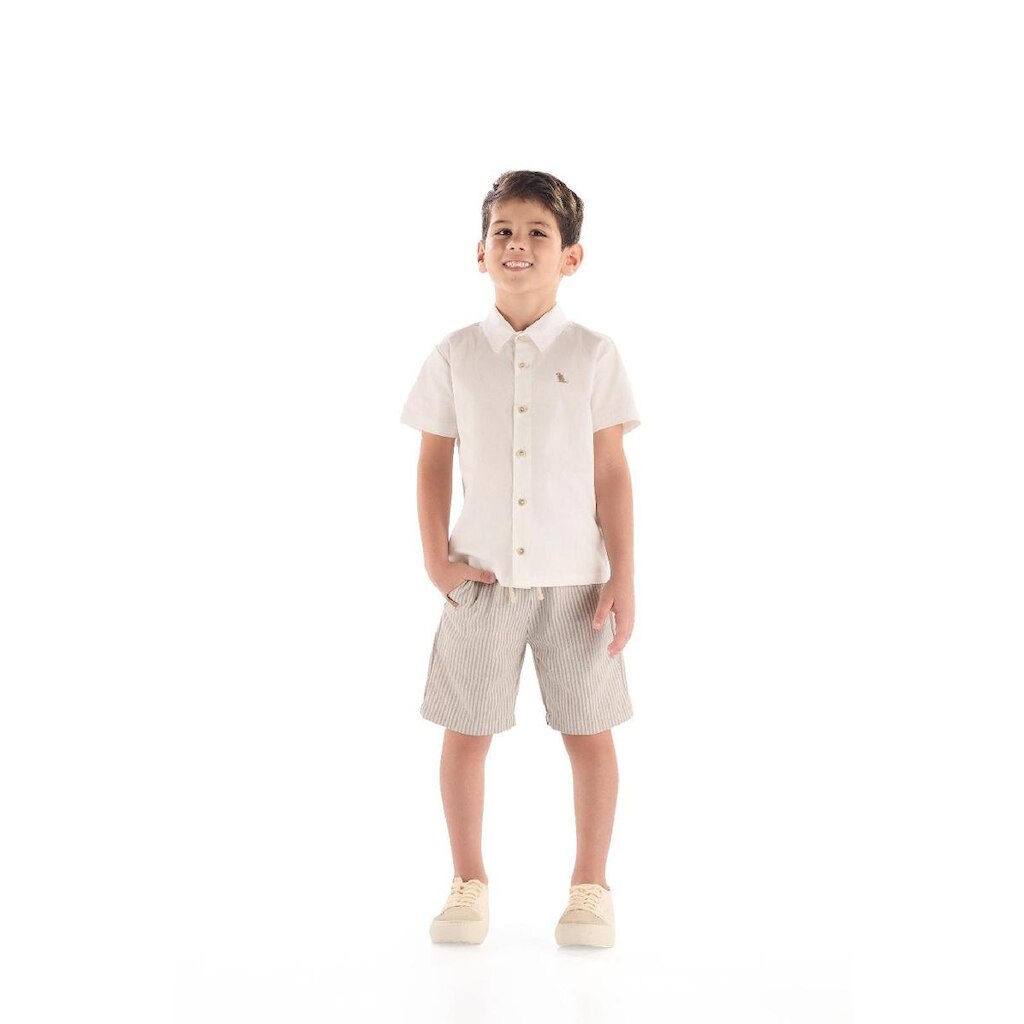 Conjunto Camisa Tricoline Bermuda Quimby