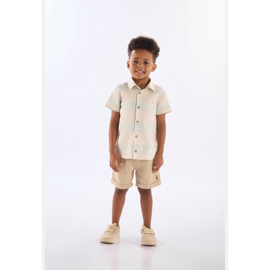 Conjunto Camisa Xadrez e Bermuda Up Baby