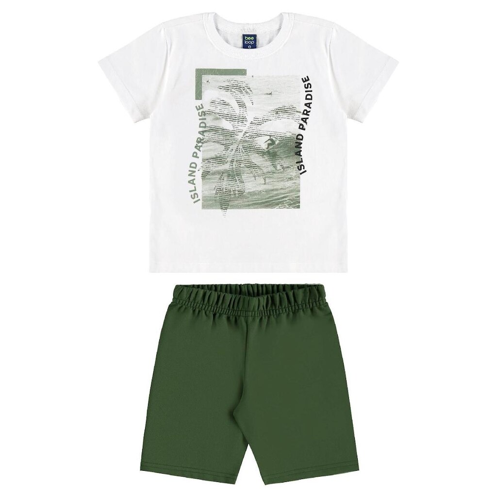 Conjunto Camiseta Bermuda Moletom Bee Loop