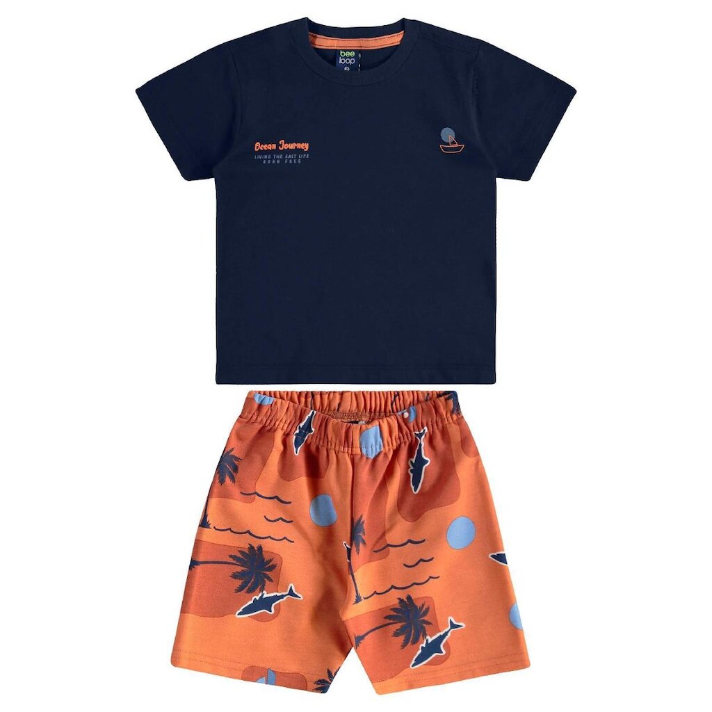Conjunto Camiseta Bermuda Tubarão Bee Loop