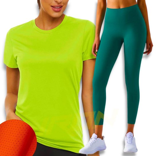 Conjunto Camiseta BLUSINHA MALHA FRIA POLIAMIDA + Calça Legging BÁSICA COLORIDA Leg Suplex 582 - Preto Menor preço em Conjunto Camiseta BLUSINHA MALHA FRIA POLIAMIDA + Calça Legging BÁSICA COLORIDA Leg Suplex 582 - Preto