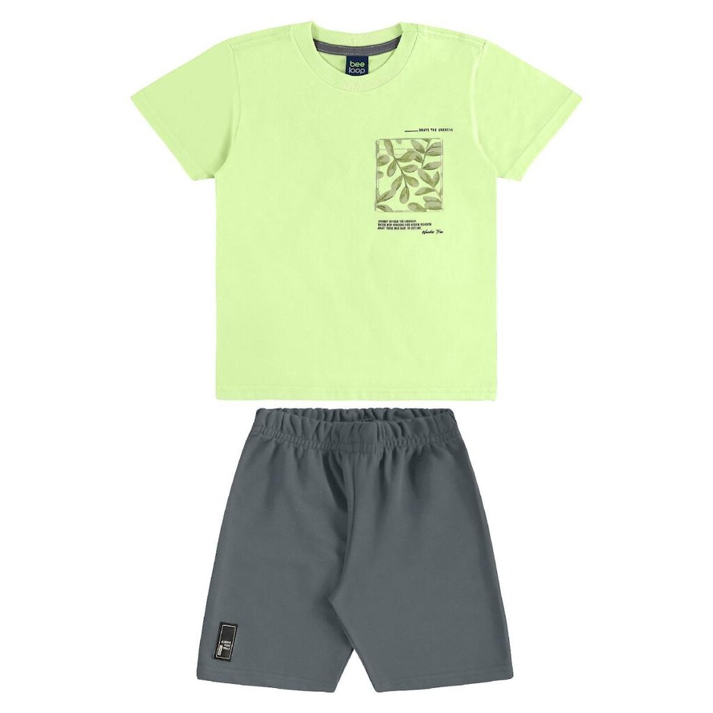 Conjunto Camiseta Bolso Bermuda Bee Loop