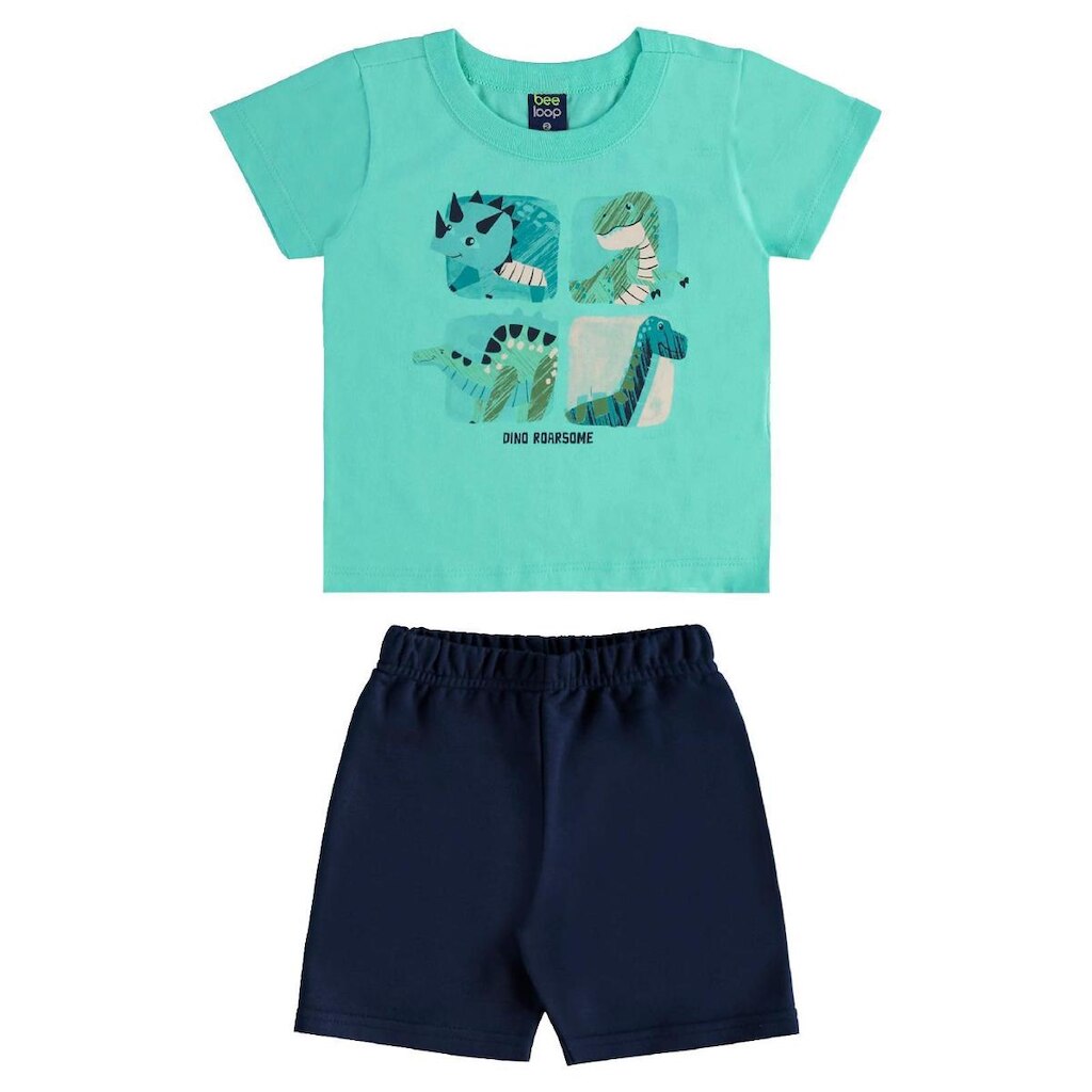 Conjunto Camiseta Dino Bermuda Bee Loop
