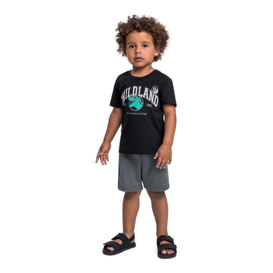 Conjunto Camiseta Dino e Bermuda Bee Loop