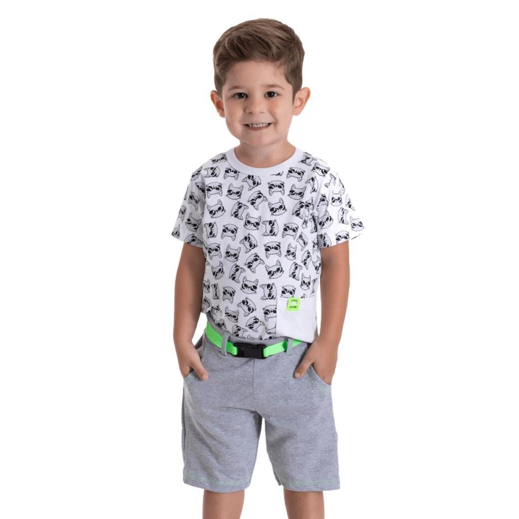 Conjunto Camiseta e Bermuda com Cinto - Patota Toda