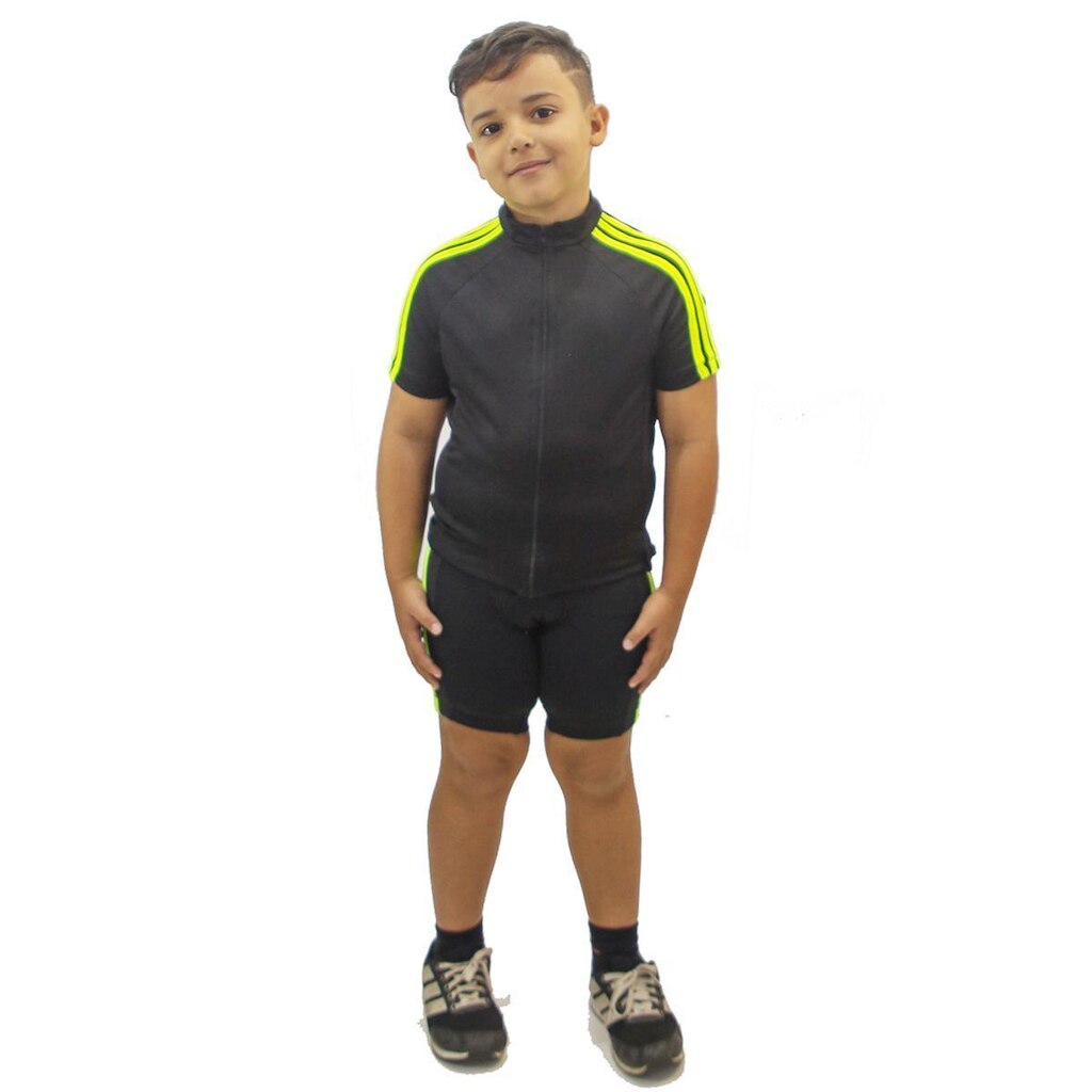 CONJUNTO CAMISETA E BERMUDA PARA CICLISMO INFANTIL