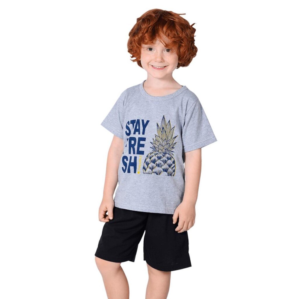 Conjunto Camiseta e Bermuda Preta - Big Bless