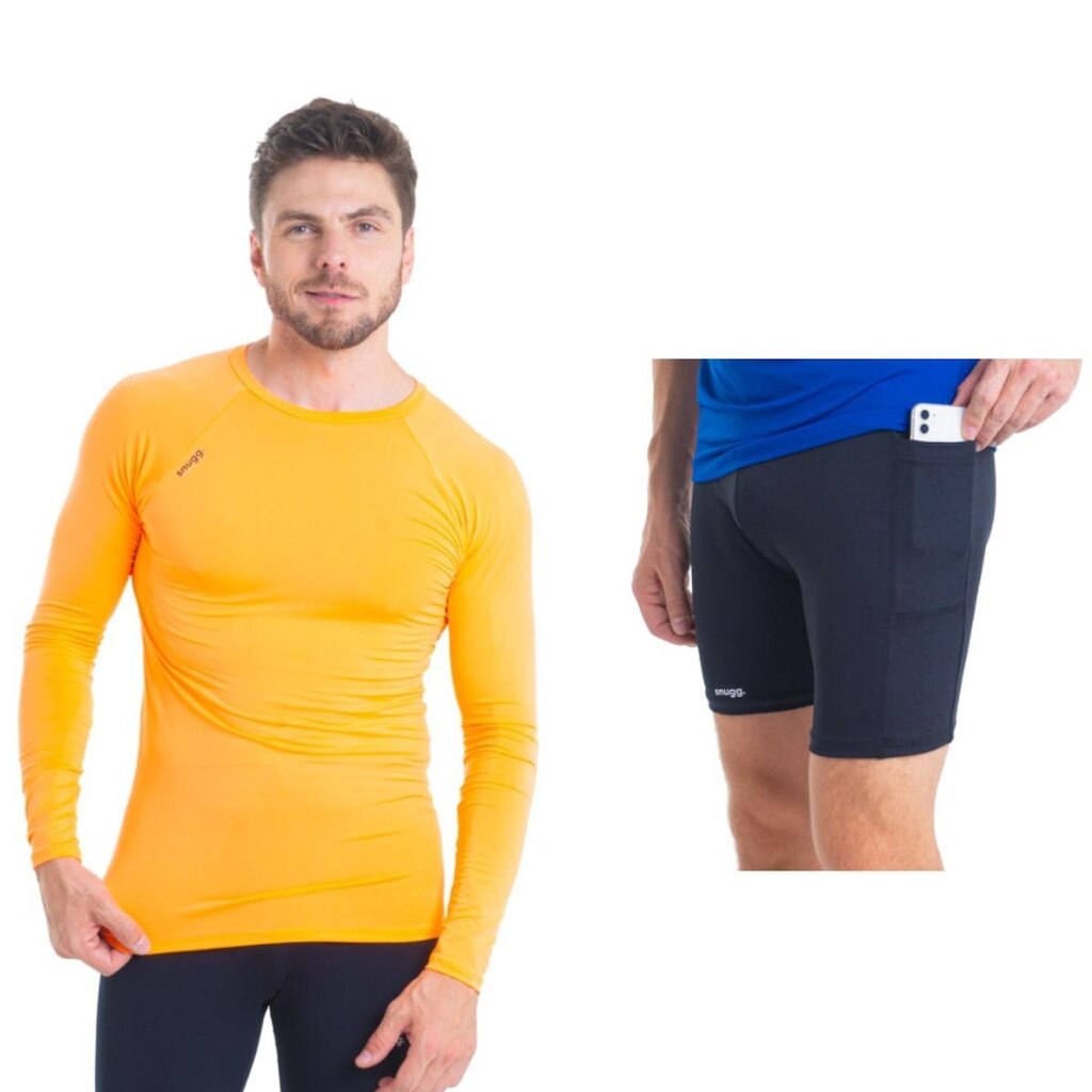 Conjunto Camiseta Longa e Bermuda Segunda Pele Snugg Proteção UV50+