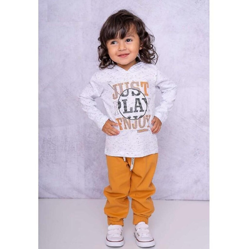 Conjunto camiseta manga longa com calça sarja Passagem Secreta