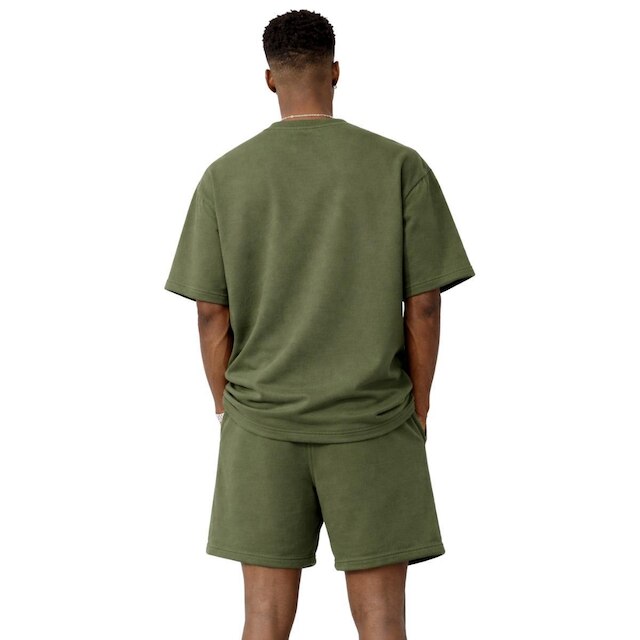 Conjunto Camiseta Oversized e Bermuda Moletinho Liso