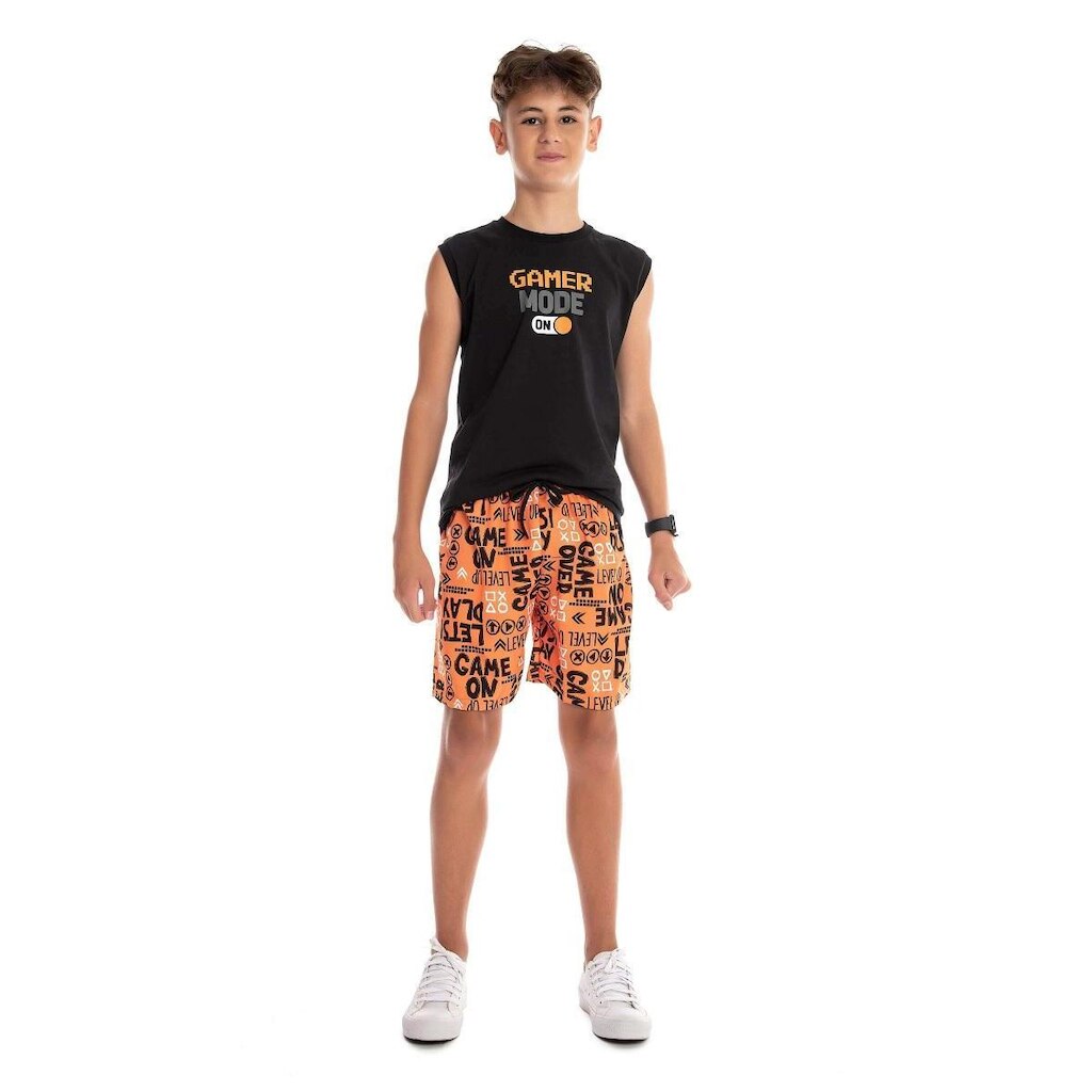 Conjunto Camiseta Regata e Bermuda Microfibra Rotativa