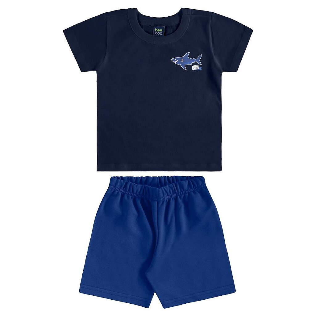 Conjunto Camiseta Tubarão Bermuda Bee Loop