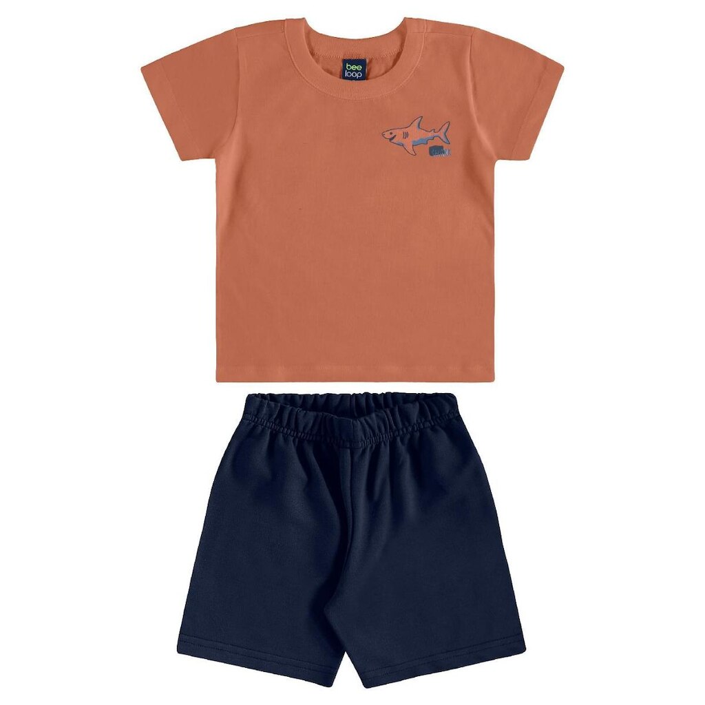 Conjunto Camiseta Tubarão Bermuda Bee Loop