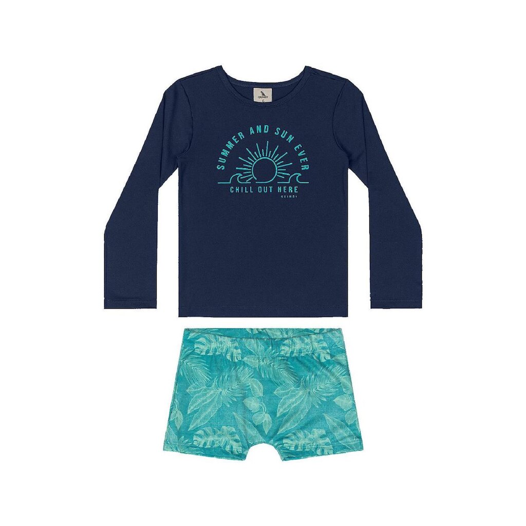 Conjunto Camiseta UV e Sunga Boxer Quimby