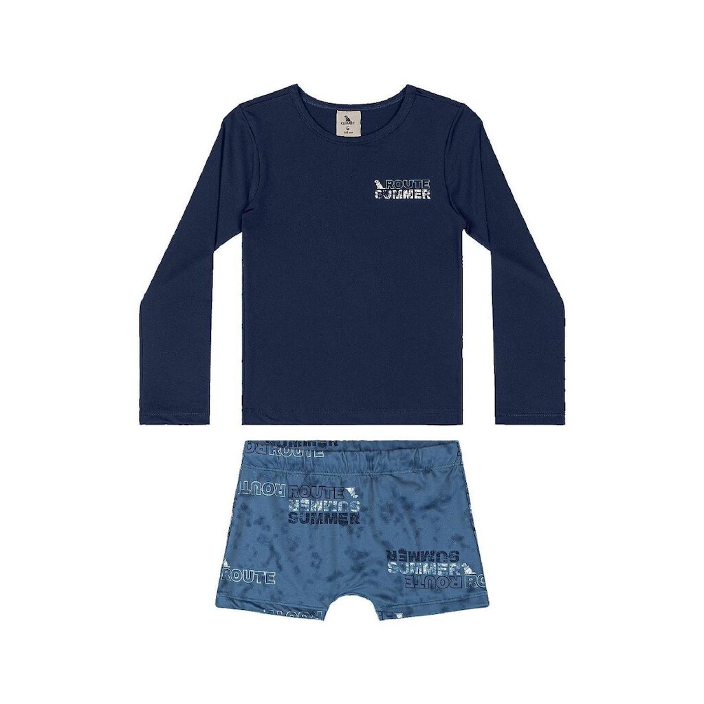 Conjunto Camiseta UV e Sunga Boxer Quimby