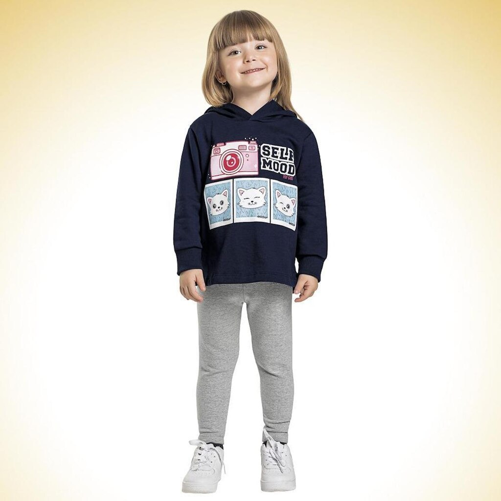 Conjunto Casaco Com Capuz e Legging Fakini