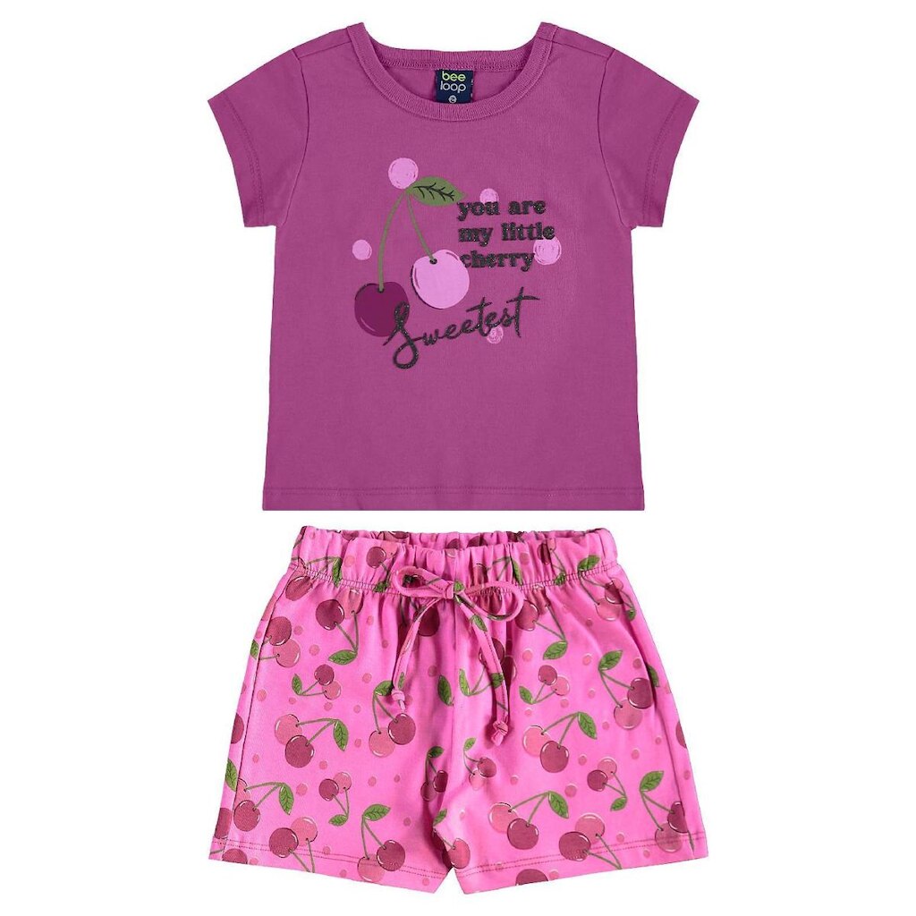 Conjunto Cerejinhas Blusa e Short Bee Loop