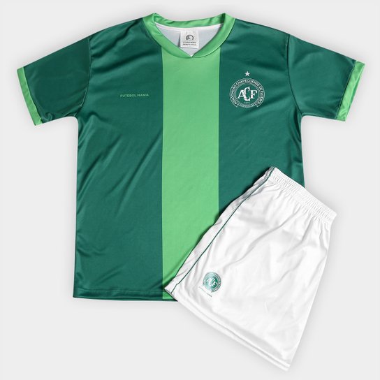 Conjunto Chapecoense Juvenil Micro Dry Sublimado - Verde+Branco