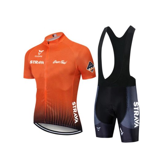 Conjunto Ciclismo Bermuda e Camisa Strava Gran Found - Laranja Menor preço em Conjunto Ciclismo Bermuda e Camisa Strava Gran Found - Laranja