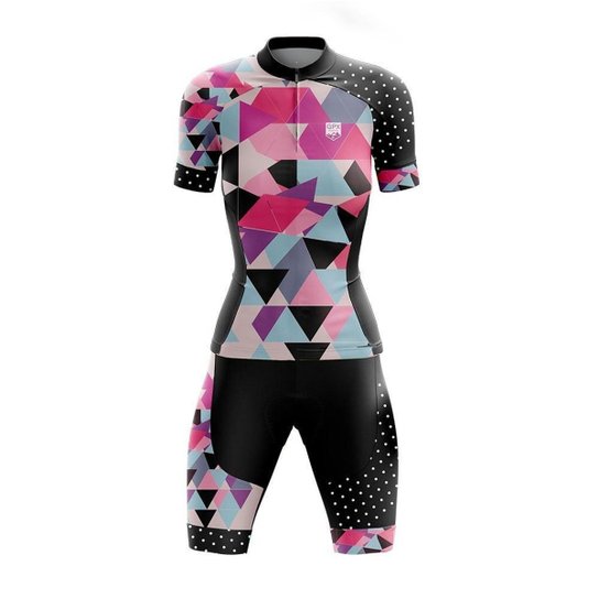 Conjunto Ciclismo Bike Feminino GPX Shine - Preto+Pink Menor preço em Conjunto Ciclismo Bike Feminino GPX Shine - Preto+Pink