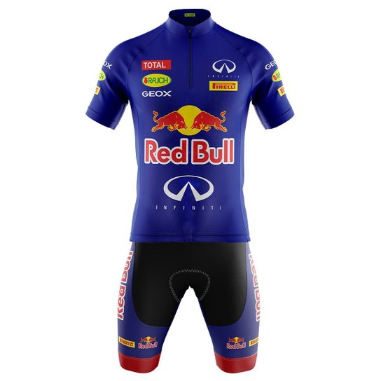 Conjunto Ciclismo masculino bermuda e camisa red bull 01 - Azul Menor preço em Conjunto Ciclismo masculino bermuda e camisa red bull 01 - Azul